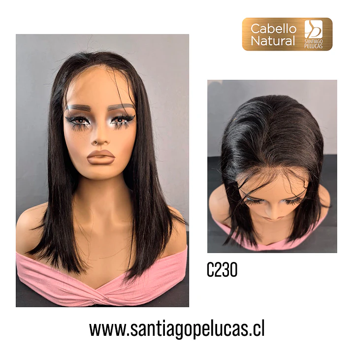 C230 LACE FRONTAL MELENA LISA EN CAPAS CASTAÑO OSCURO 1