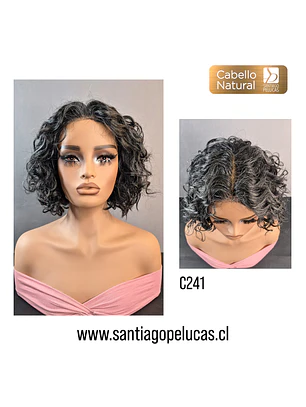 C241 LACE FRONT MELENA CRESPA EN CAPAS CANOSA