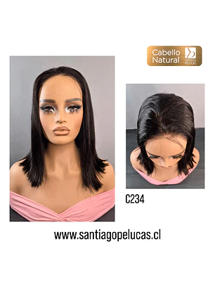 C234 LACE FRONTAL MELENA LISA BOB NEGRO