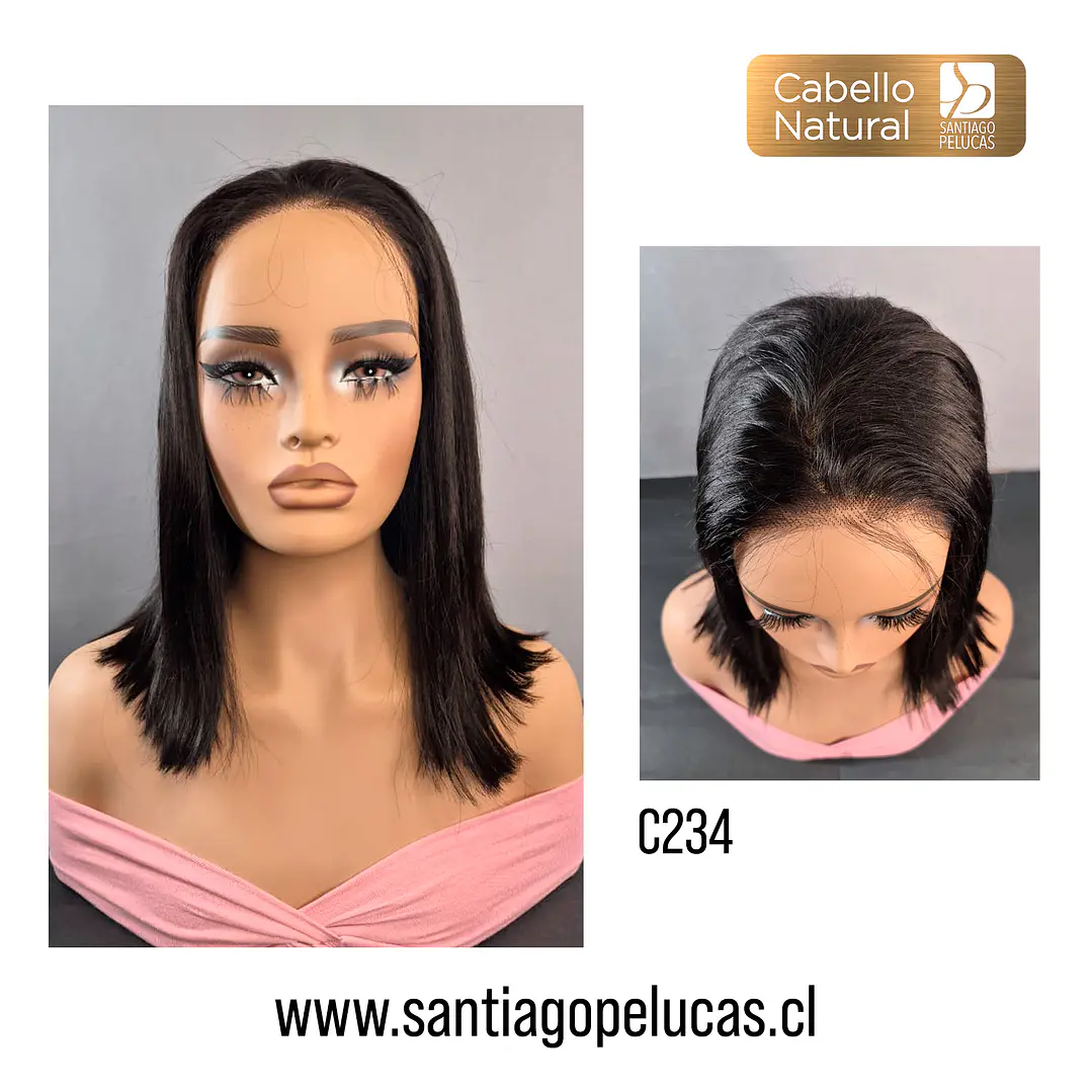 C234 LACE FRONTAL MELENA LISA BOB NEGRO 1