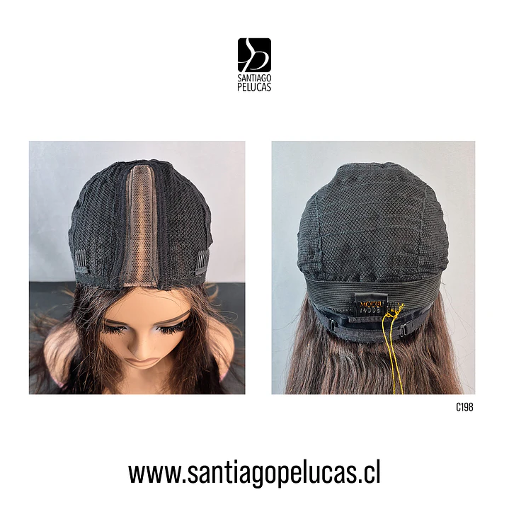 C198 PELUCA EXTRA LARGA LISA CASTAÑO CON REFLEJOS 3