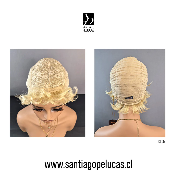 C305 NATURAL CORTA CRESPA RUBIO EXTRA CLARO DORADO 3
