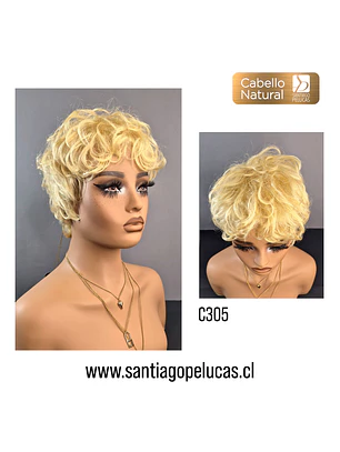 C305 NATURAL CORTA CRESPA RUBIO EXTRA CLARO DORADO