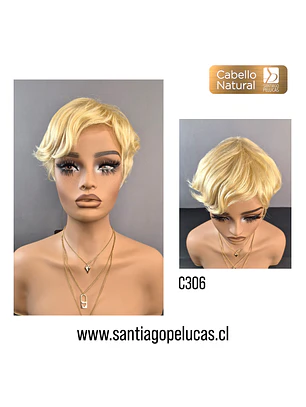 C306 NATURAL CORTA CON ONDAS RUBIO EXTRA CLARO DORADO