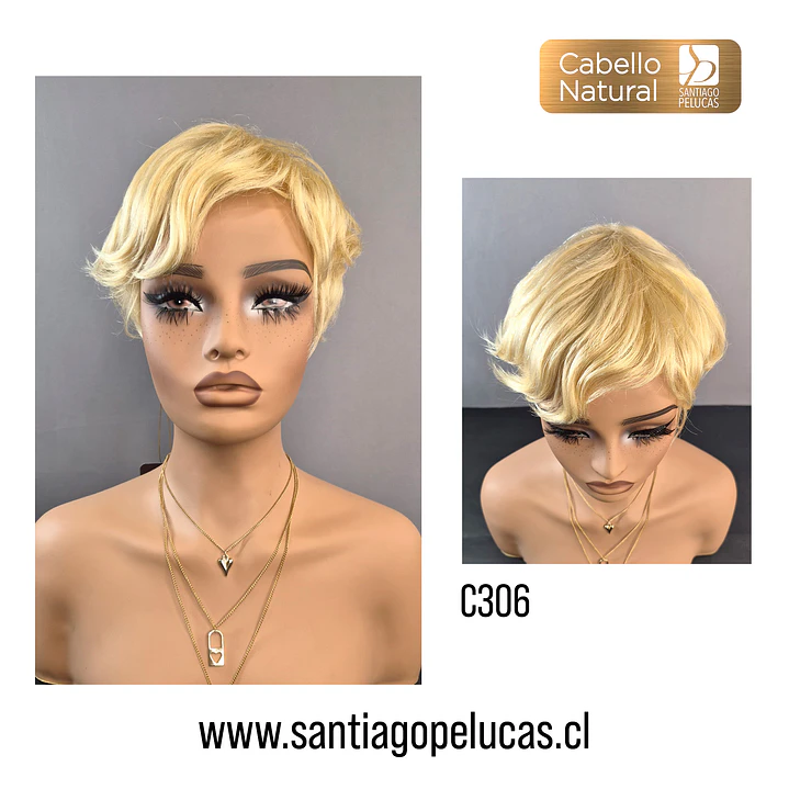 C306 NATURAL CORTA CON ONDAS RUBIO EXTRA CLARO DORADO 1