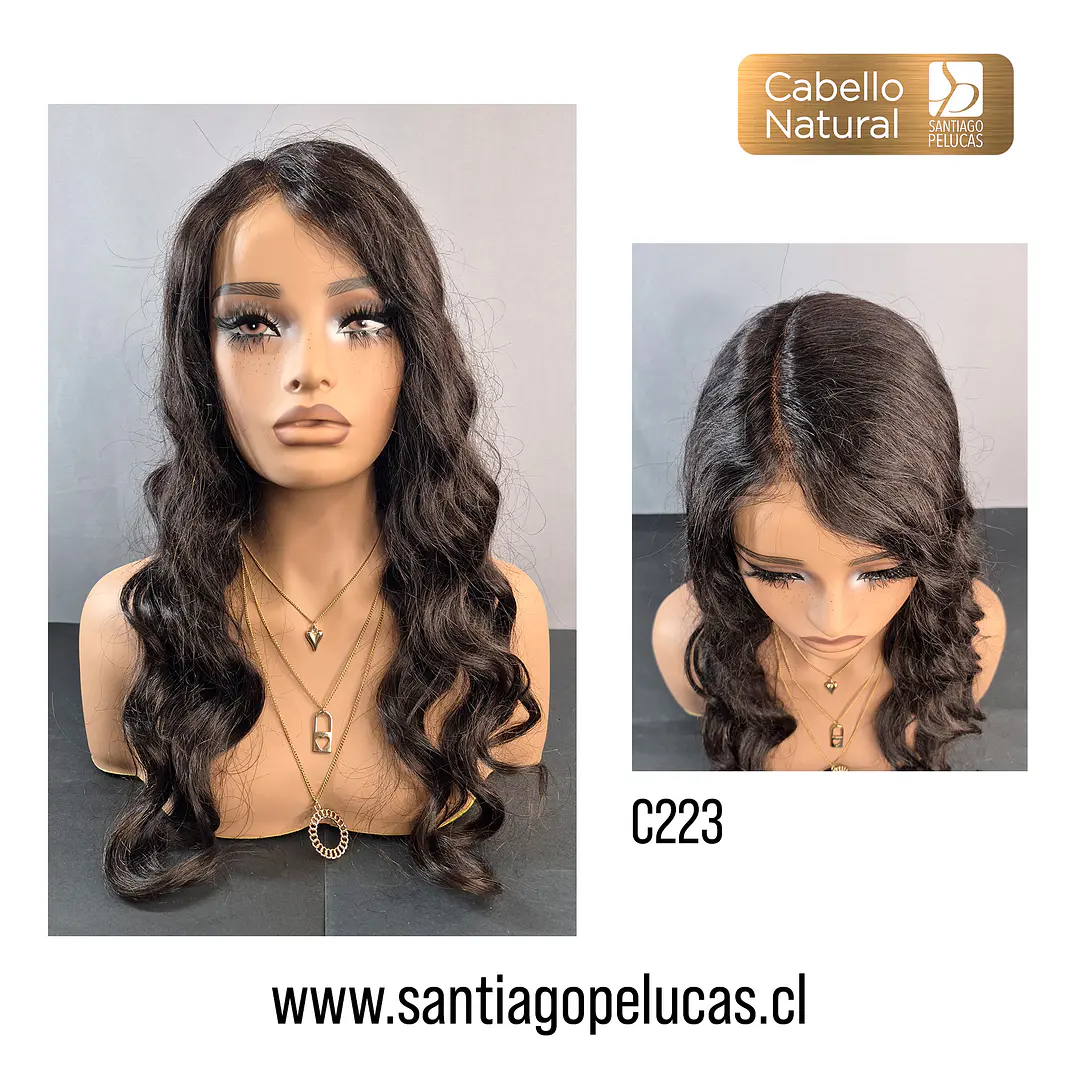 C223 LACE FRONT LARGA CON ONDAS CASTAÑO OSCURO 1
