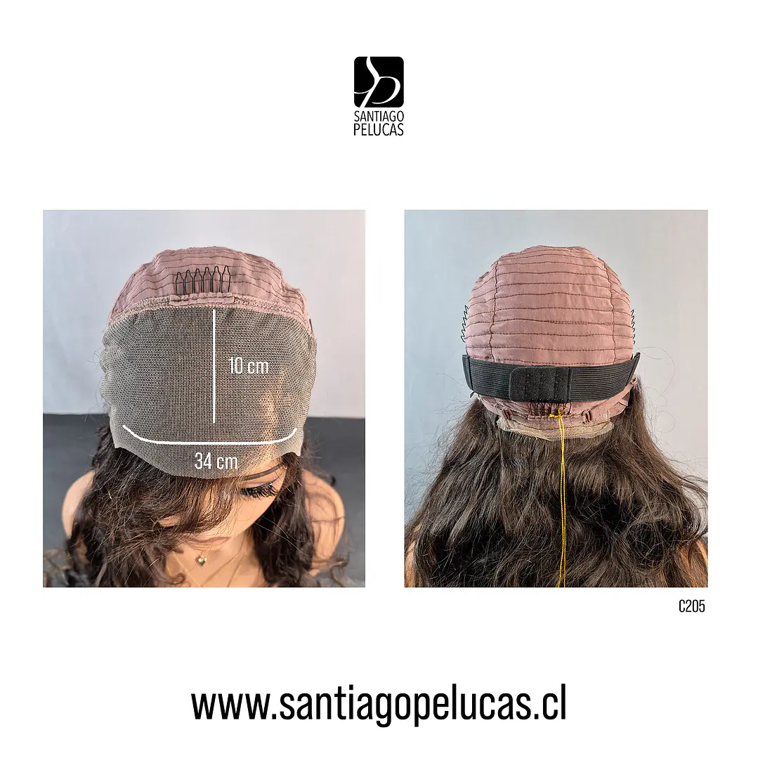 C205 LACE FRONTAL LARGA CON ONDAS CASTAÑO CON REFLEJOS 3