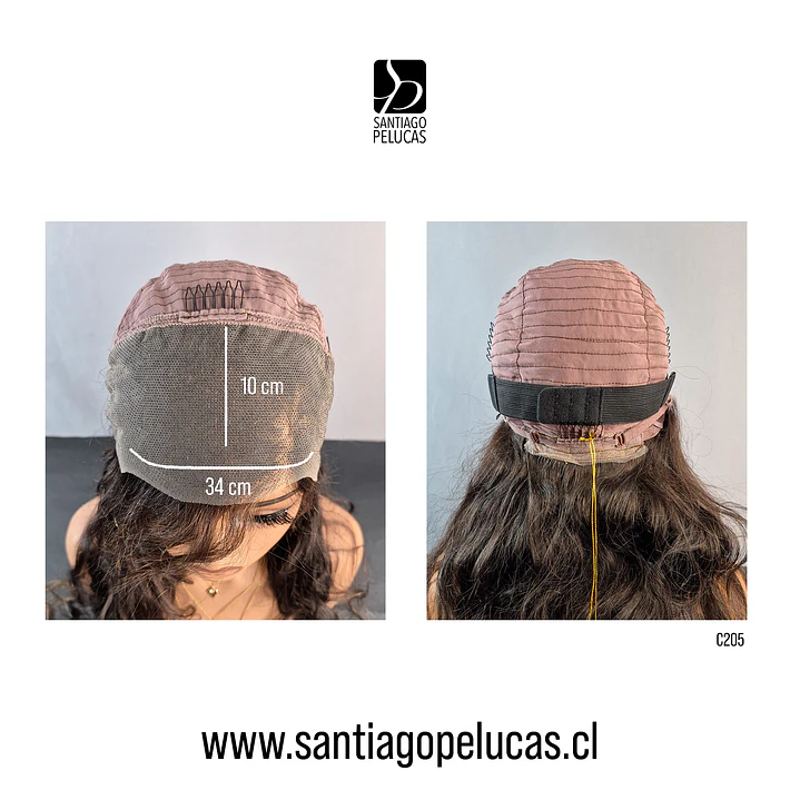 C205 LACE FRONTAL LARGA CON ONDAS CASTAÑO CON REFLEJOS 3