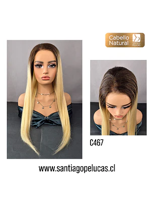 C467 LACE FRONTAL EXTRA LARGA LISA RUBIO CLARO CON CRECIMIENTO