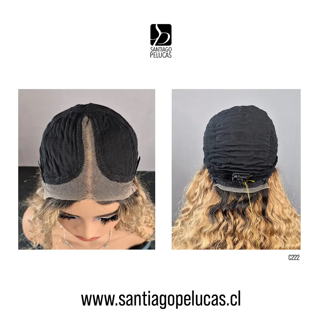 C222 LACE FRONT LARGA CON ONDAS EN CAPAS RUBIO CLARO CON CREC.  3