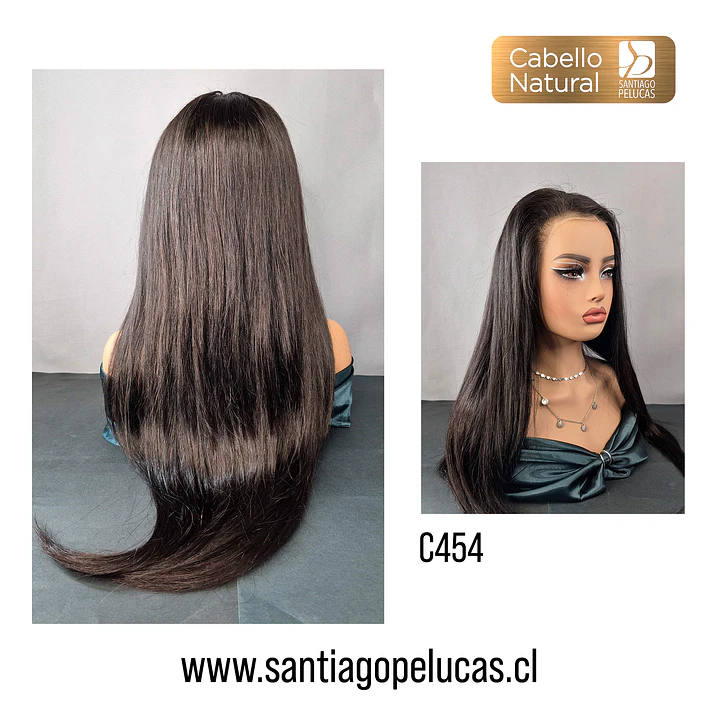 C454 LACE FRONTAL EXTRA LARGA LISA NEGRO 2