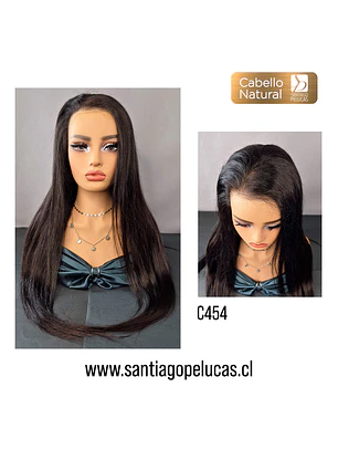 C454 LACE FRONTAL EXTRA LARGA LISA NEGRO
