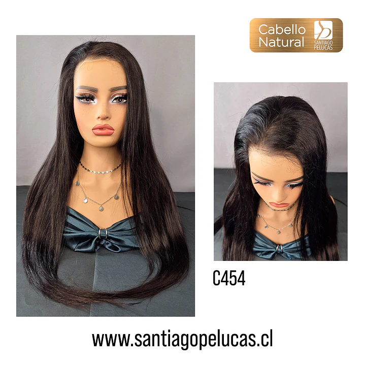 C454 LACE FRONTAL EXTRA LARGA LISA NEGRO 1