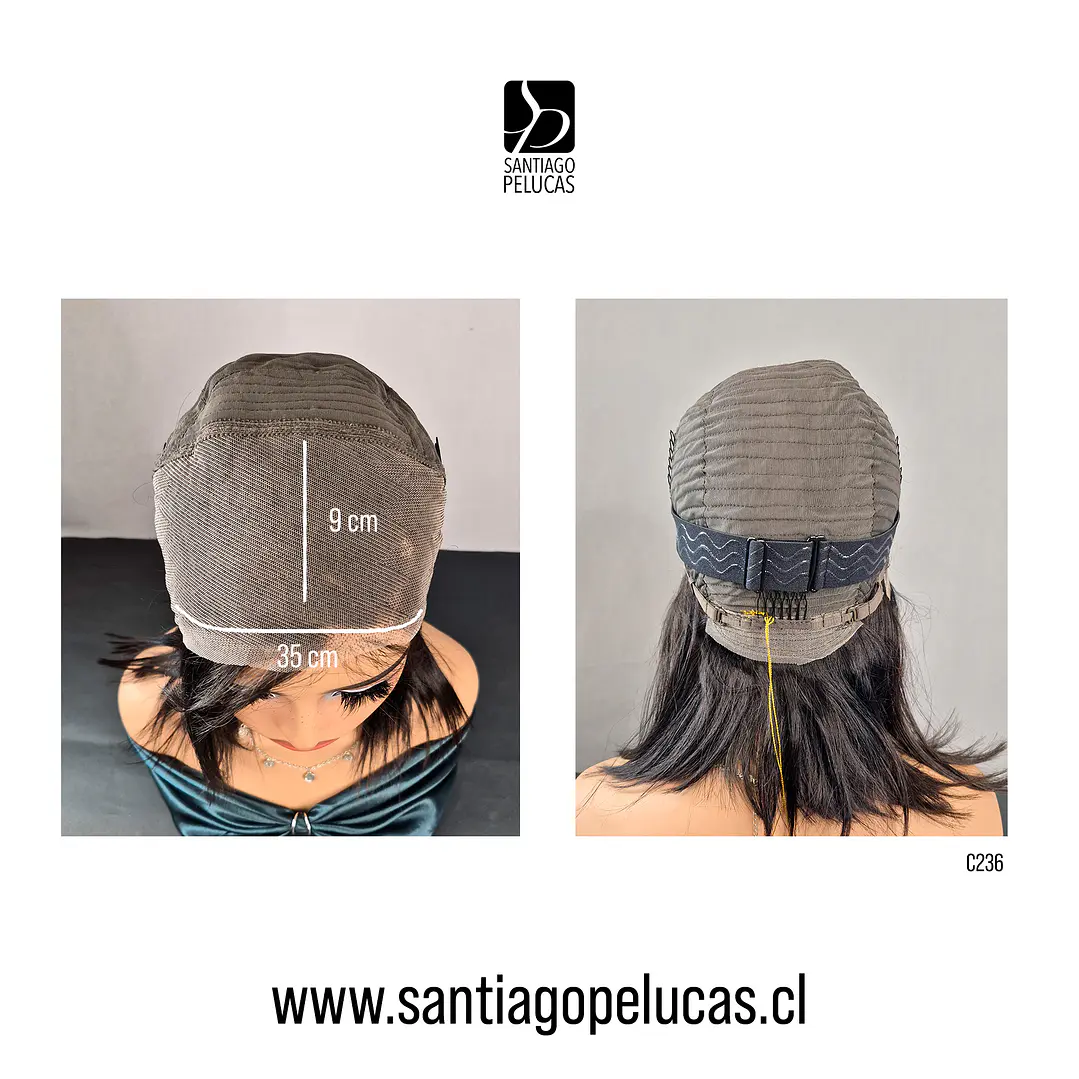 C236 LACE FRONTAL MELENA LISA BOB NEGRO 3