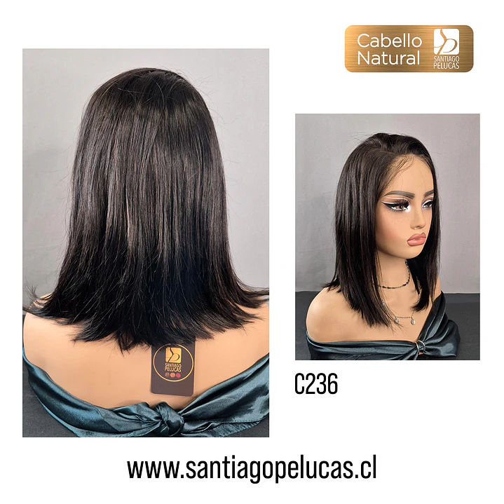 C236 LACE FRONTAL MELENA LISA BOB NEGRO 2