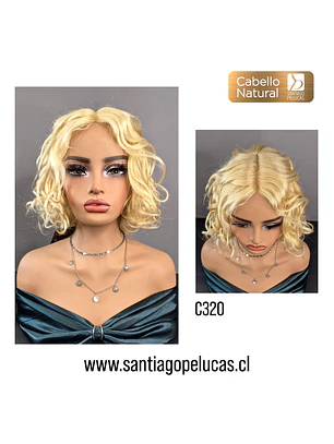 C320 PELUCA MELENA CON ONDAS RUBIO EXTRA CLARO
