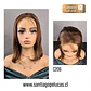 C206 LACE FRONTAL MELENA LISA BOB RECTO CASTAÑO CLARO CON MECHAS CARAMELO - Miniatura 1