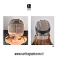 C206 LACE FRONTAL MELENA LISA BOB RECTO CASTAÑO CLARO CON MECHAS CARAMELO - Miniatura 3