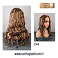 C144 LACE FRONT LARGA CON ONDAS CASTAÑO CON MECHAS CARAMELO - Miniatura 2