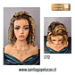C112 LACE FRONTAL MELENA CRESPA CASTAÑO CON MECHAS - Miniatura 1