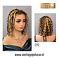 C112 LACE FRONTAL MELENA CRESPA CASTAÑO CON MECHAS - Miniatura 2