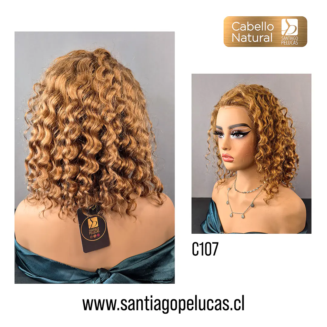 C107 LACE FRONTAL MELENA CRESPA RUBIO DORADO COBRIZO 2