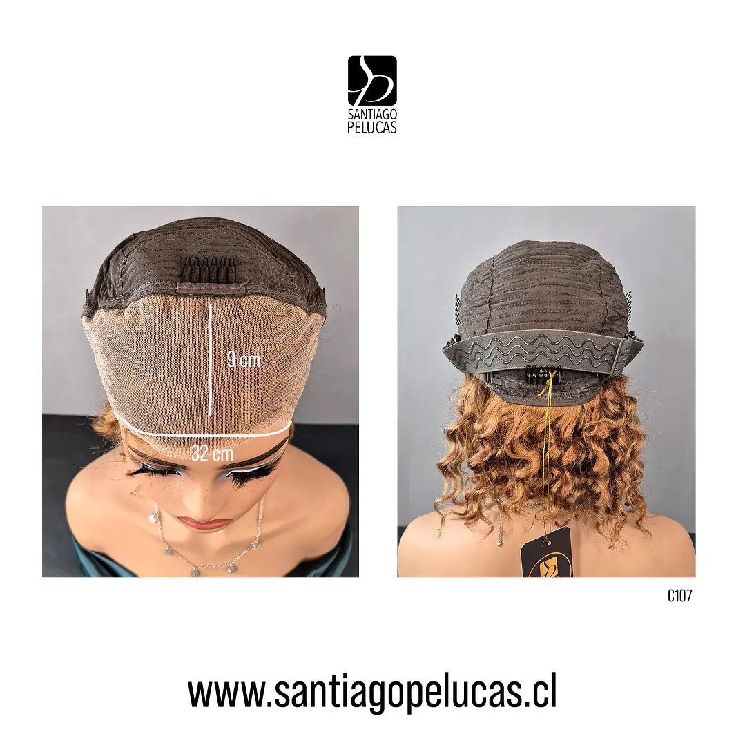 C107 LACE FRONTAL MELENA CRESPA RUBIO DORADO COBRIZO 3