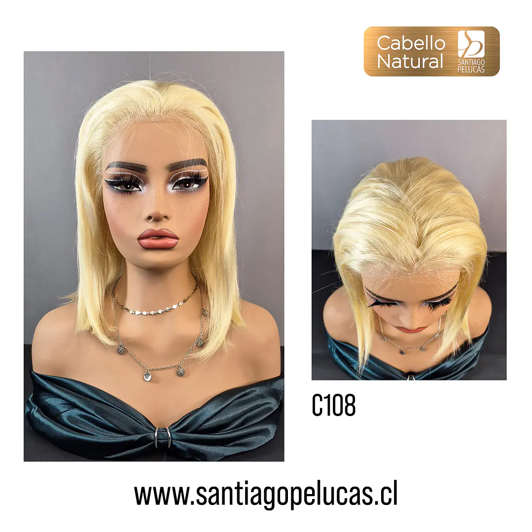 C108 LACE FRONTAL MELENA LISA BOB RUBIO PLATINADO 1