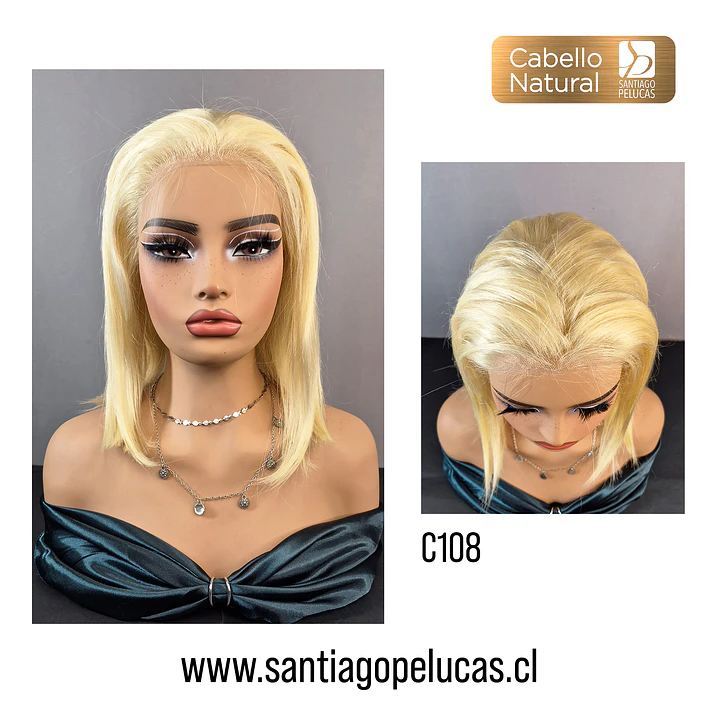 C108 LACE FRONTAL MELENA LISA BOB RUBIO PLATINADO 1