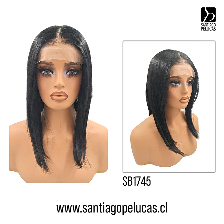 SB1745 LACE FRONTAL MELENA LISA NEGRO AZABACHE 1
