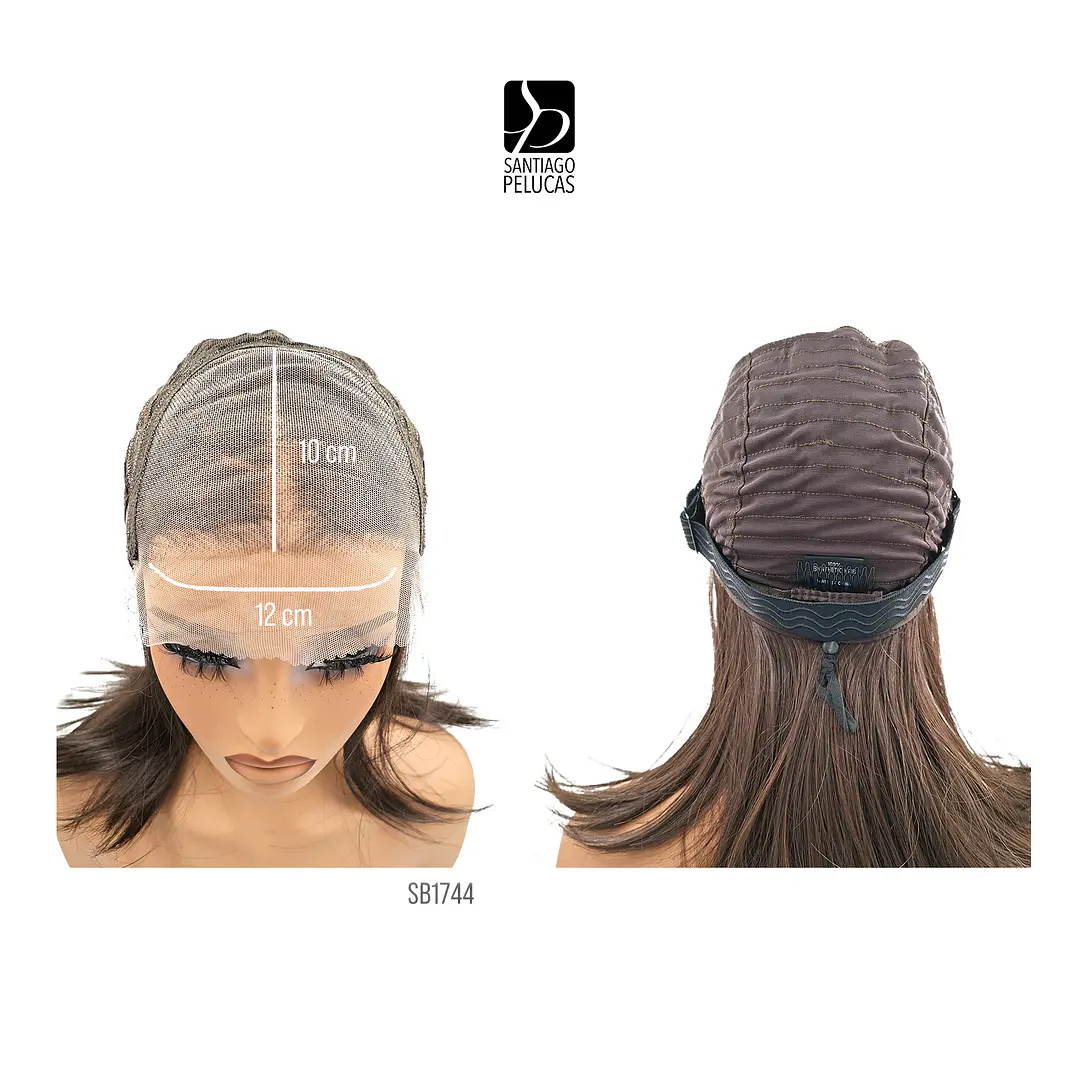 SB1744 LACE FRONTAL MELENA LISA CASTAÑO CON REFLEJOS 3