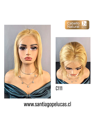 C111 LACE FRONTAL MELENA LISA RUBIO CLARO DORADO