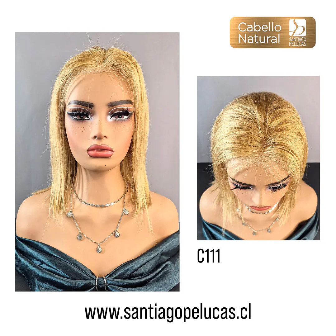 C111 LACE FRONTAL MELENA LISA RUBIO CLARO DORADO 1