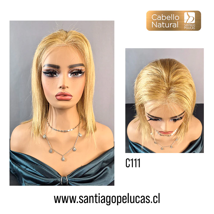C111 LACE FRONTAL MELENA LISA RUBIO CLARO DORADO 1