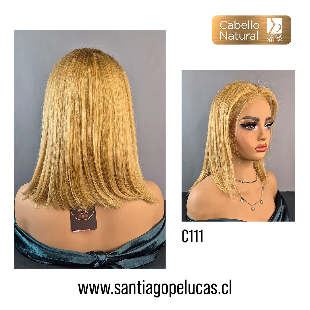 C111 LACE FRONTAL MELENA LISA RUBIO CLARO DORADO 2