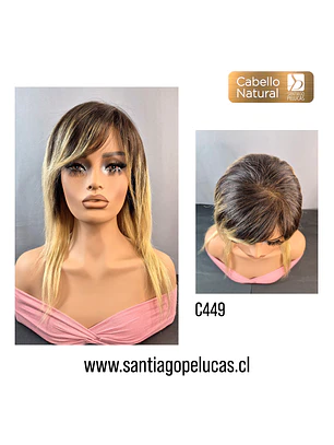 C449 LACE FRONTAL LARGA LISA EN CAPAS RUBIO CLARO MATIZADO CON CREC.