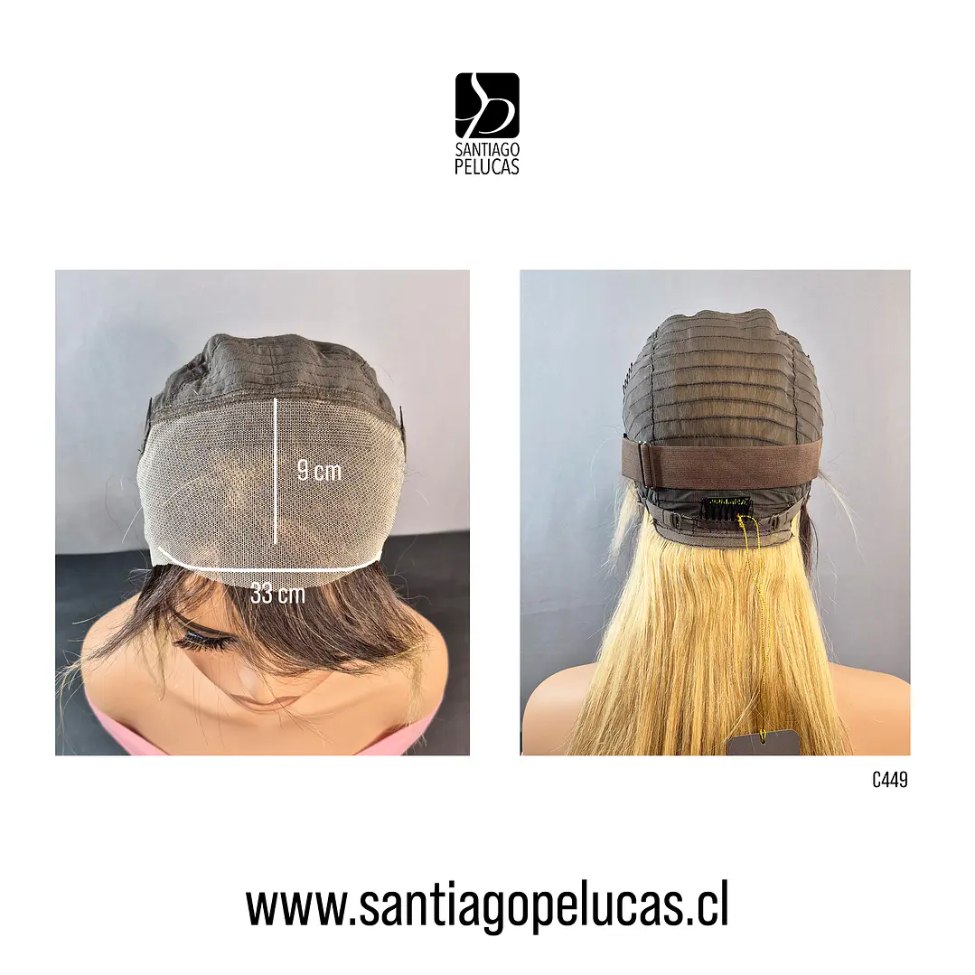 C449 LACE FRONTAL LARGA LISA EN CAPAS RUBIO CLARO MATIZADO CON CREC. 3