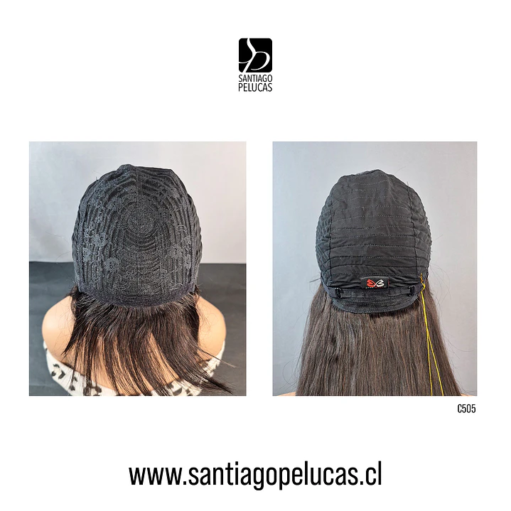 C505 PELUCA NATURAL LISA CON FLEQUILLO CASTAÑO OSCURO 3