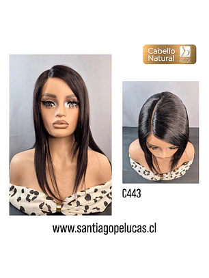 C443 LACE FRONT LISA PART. LADO DER. ESCALONADO CASTAÑO OSCURO