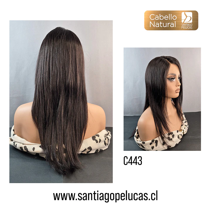 C443 LACE FRONT LISA PART. LADO DER. ESCALONADO CASTAÑO OSCURO 2