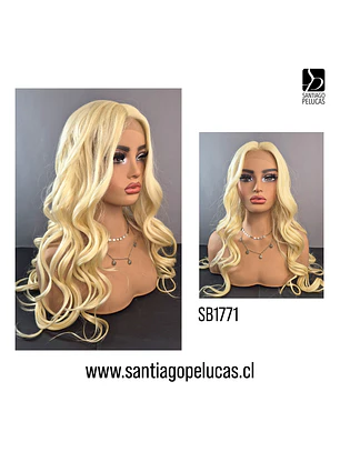 SB1771 MEGAN LACE FRONT EXTRA LARGA CON ONDAS RUBIO EXTRA CLARO