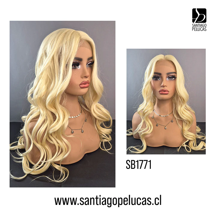 SB1771 MEGAN LACE FRONT EXTRA LARGA CON ONDAS RUBIO EXTRA CLARO 1