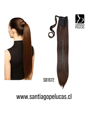 SB1672 POSTIZO DE COLA CON VELCRO LISO CHOCOLATE MATIZADO