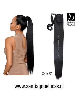 SB1772 POSTIZO DE COLA CON VELCRO LISO NEGRO AZABACHE
