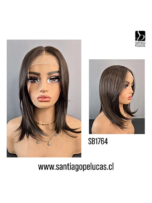 SB1764 CAMERON LACE FRONTAL MELENA EN CAPAS CASTAÑO CON REFLEJOS FRÍOS