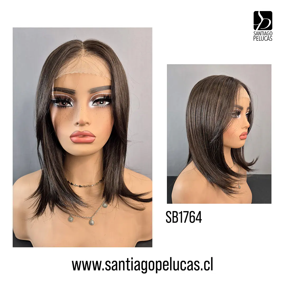 SB1764 CAMERON LACE FRONTAL MELENA EN CAPAS CASTAÑO CON REFLEJOS FRÍOS 1