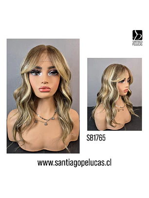 SB1765 SCARLETT LACE FRONTAL LARGA CON ONDAS RUBIO MATIZADO