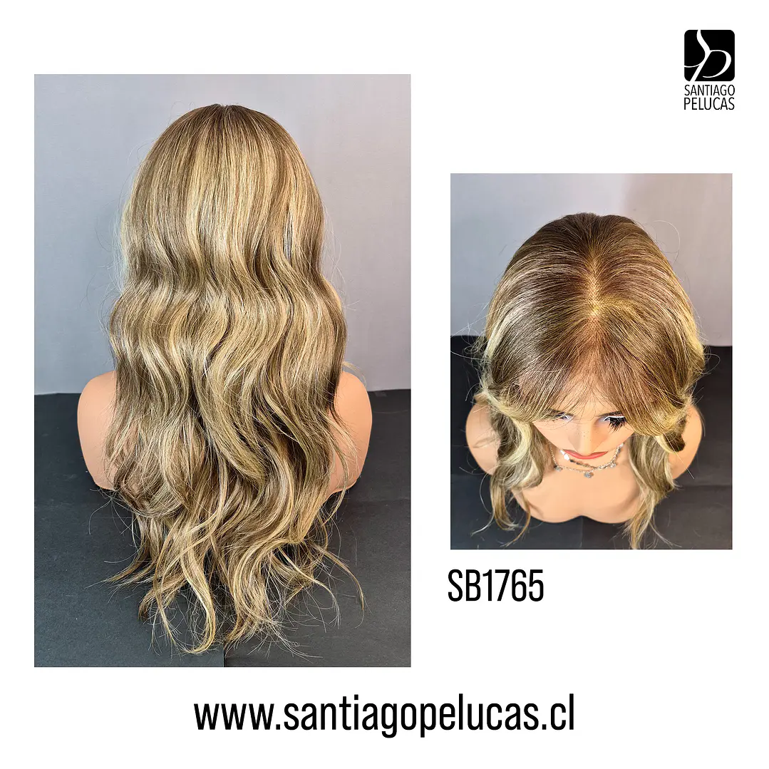 SB1765 SCARLETT LACE FRONTAL LARGA CON ONDAS RUBIO MATIZADO 2