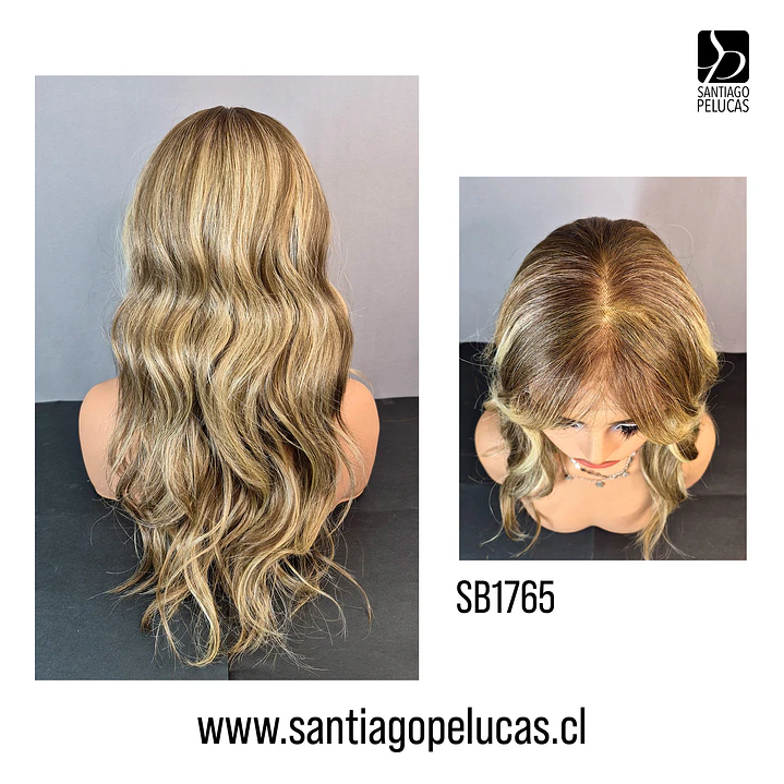 SB1765 SCARLETT LACE FRONTAL LARGA CON ONDAS RUBIO MATIZADO 2