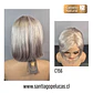 C156 LACE FRONTAL MELENA LISA BOB CANAS PLATINADAS - Miniatura 2